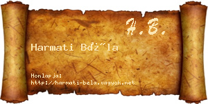 Harmati Béla névjegykártya