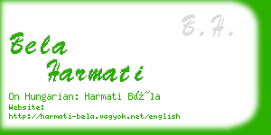 bela harmati business card